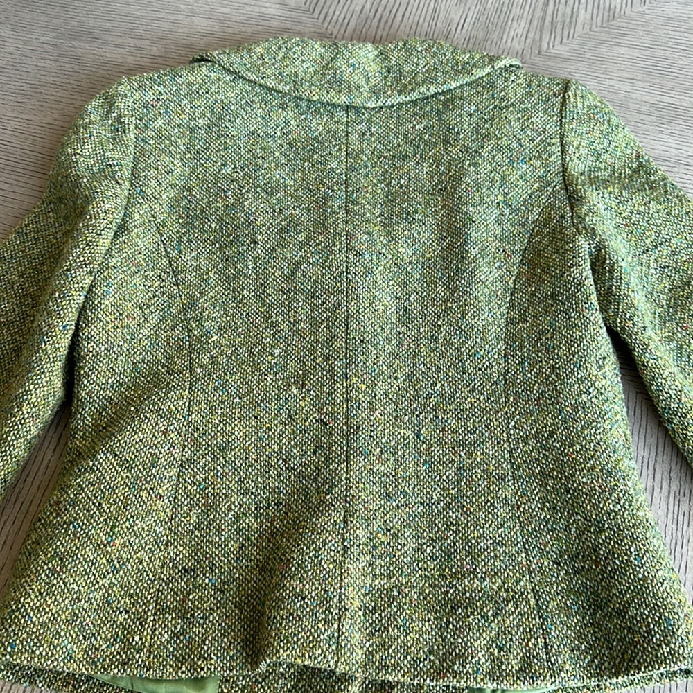 LOFT - Vintage Green Tweed Jacket - SZ 6 - Picture 10 of 11
